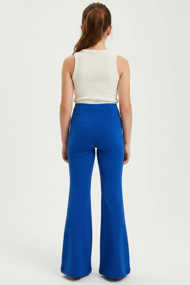 Pantalon Patte D'Éléphant Bleu Élastique Taille Haute Fille - Polyester - vue 2