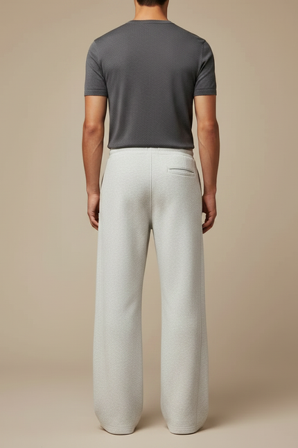 Pantalon Patte D'Éléphant Large Gris Décontracté Homme Coton - Molleton - vue 2