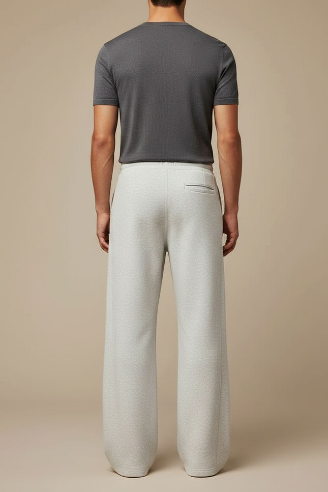 Pantalon Patte D'Éléphant Large Gris Décontracté Homme Coton - Molleton - vue 2