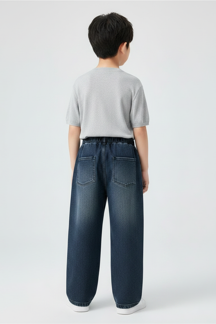 Pantalon Patte D'Éléphant Jean Bleu Délavé Ample Enfant - vue 2