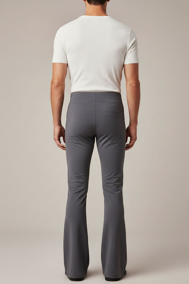 Pantalon Patte D'Éléphant Gris Homme Ajusté Confortable Évasé - Polyester - vue 2