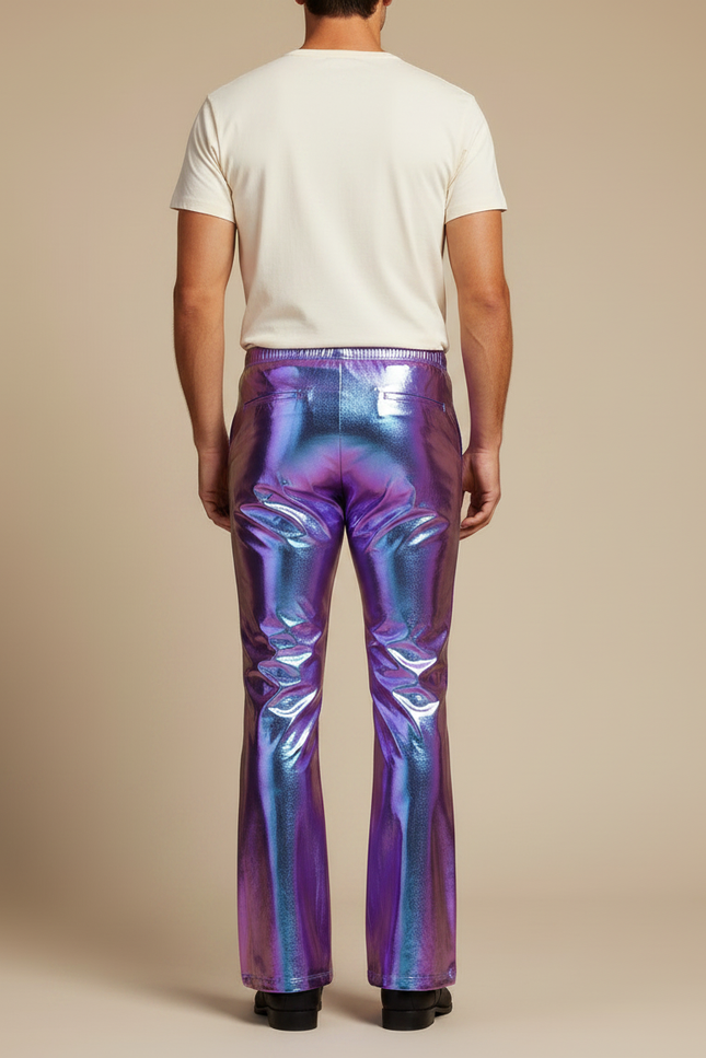 Pantalon Patte D'éléphant Violet - Polyester - vue 2