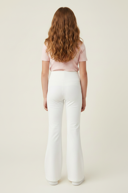 Pantalon Patte D'Éléphant Blanc Taille Haute Confortable Enfant - Polyester - vue 2
