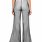 Pantalon Patte D'Éléphant Noir Résille Maille Évasé Transparent