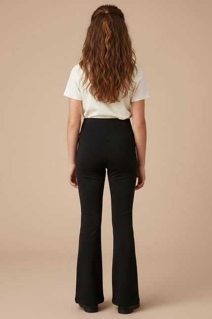 Pantalon Patte D'Éléphant Noir Évasé Fluide Confortable - Maille - vue 2