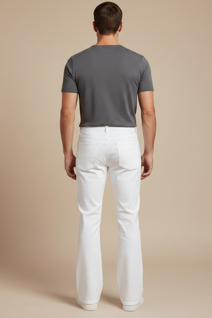 Pantalon Jeans Patte D'éléphant - Blanc - vue 2