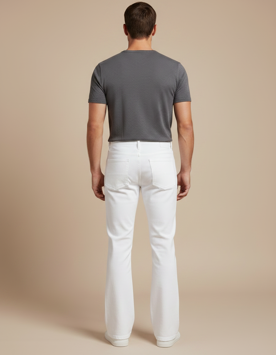 Pantalon Jeans Patte D'éléphant - Blanc - vue 2