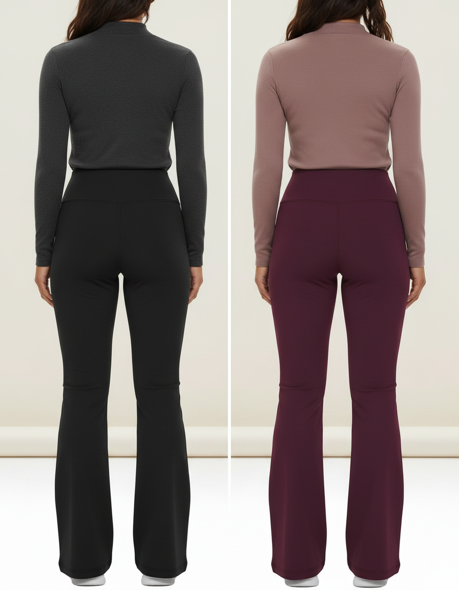 Pantalon Patte D'Éléphant Taille Haute Confortable Yoga Sport - Noir Polyester - vue 2