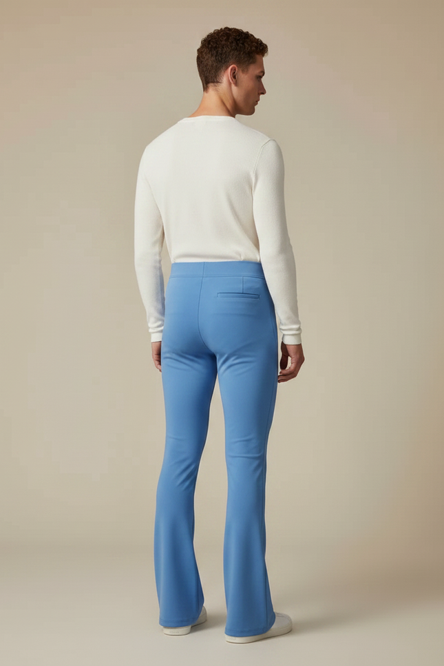 Pantalon Patte D'Éléphant Bleu Stretch Ajusté Homme - Polyester - vue 2