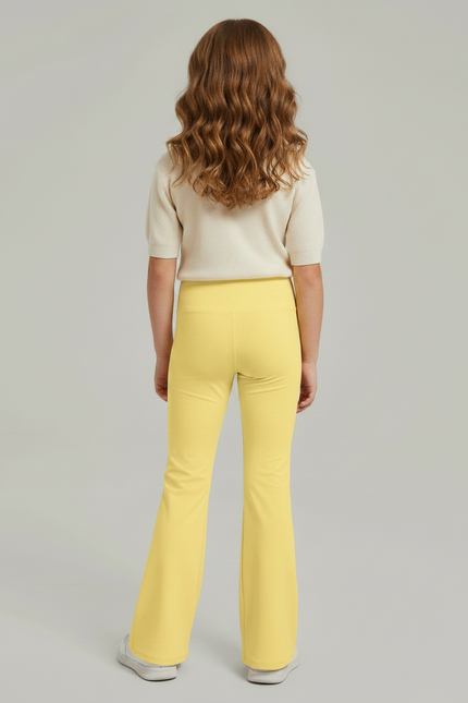 Pantalon Patte D'Éléphant Jaune Vif Évasé Confortable Enfant - Polyester - vue 2