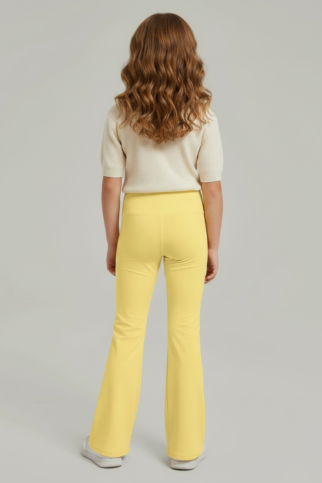 Pantalon Patte D'Éléphant Jaune Vif Évasé Confortable Enfant - Polyester - vue 2