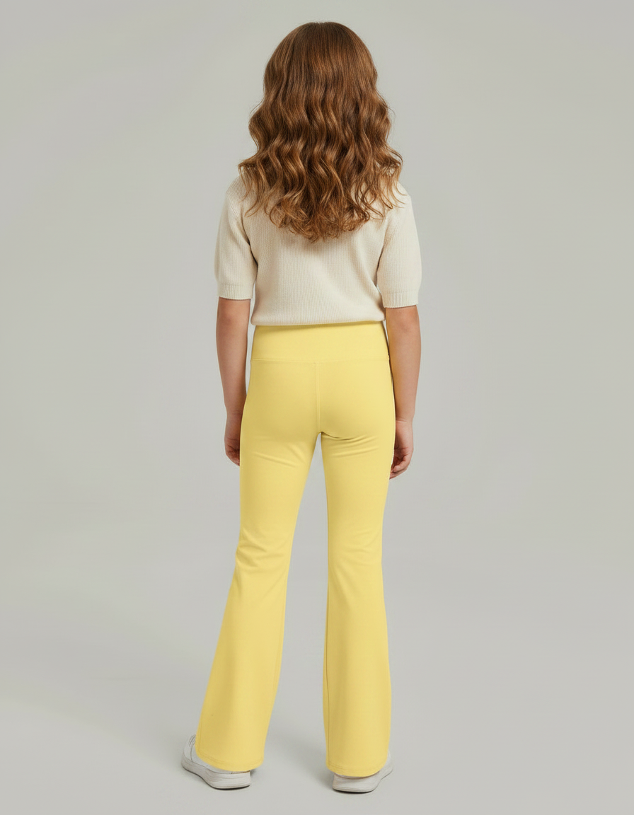 Pantalon Patte D'Éléphant Jaune Vif Évasé Confortable Enfant - Polyester - vue 2