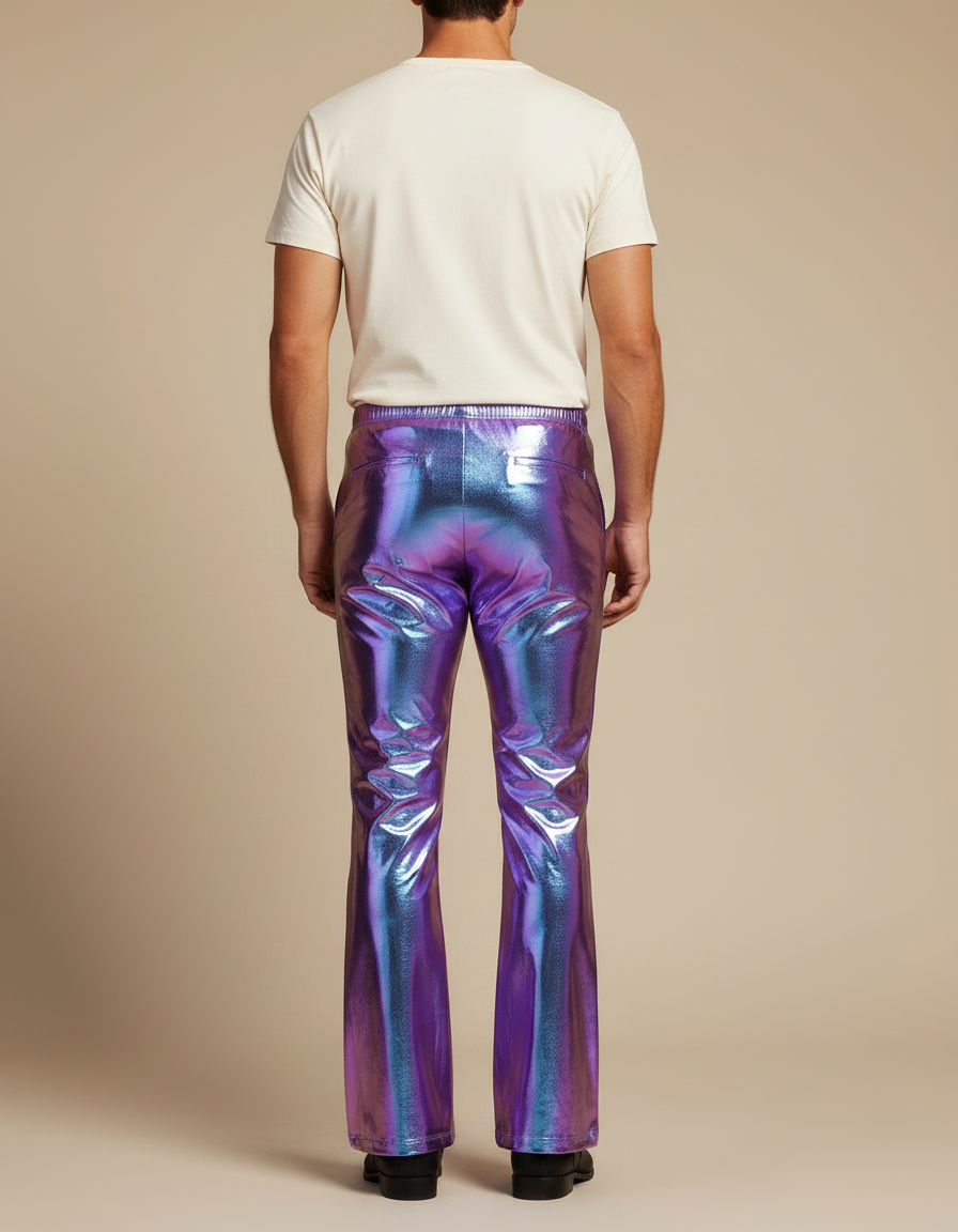 Pantalon Patte D'éléphant Violet - Polyester - vue 2