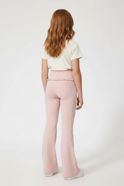 Pantalon Patte D'Éléphant Rose Volants Confortable Fille - Polyester - vue 2