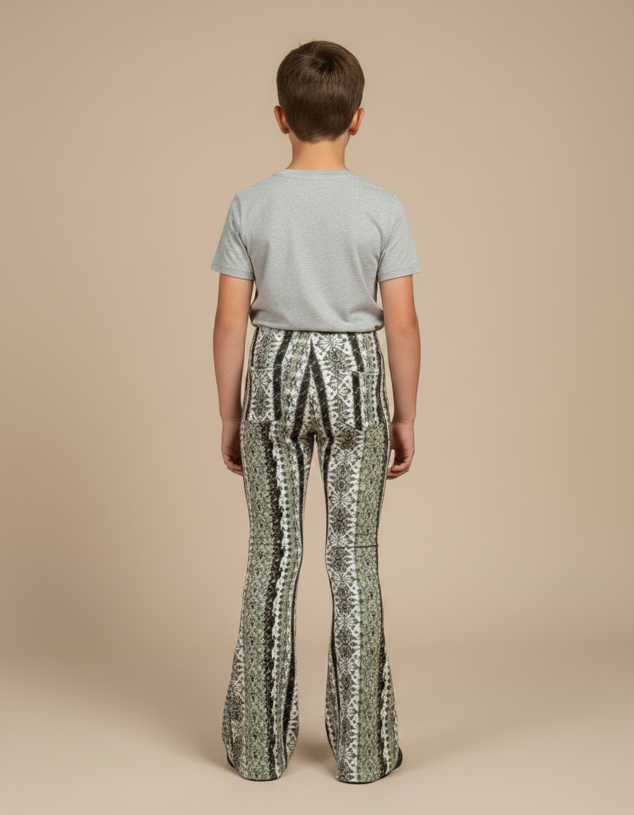 Pantalon Patte D'Éléphant Imprimé Géométrique Élastique Confortable Enfant - Maille - vue 2