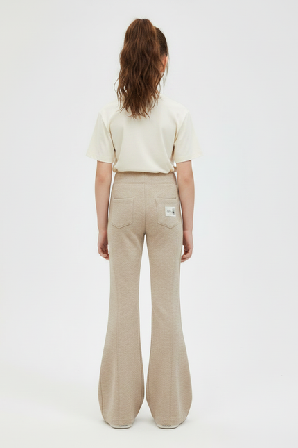 Pantalon Patte D'Éléphant Beige Évasé Confortable Enfant - Molleton - vue 2