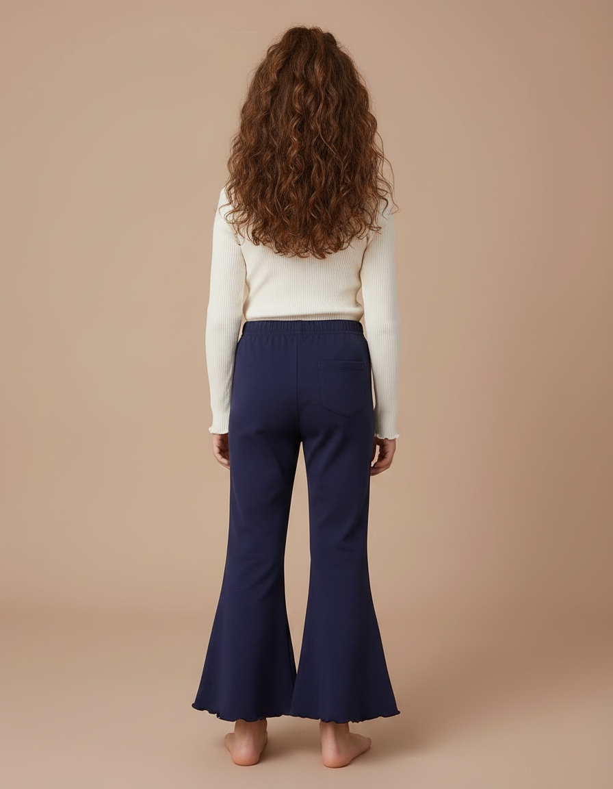 Pantalon Patte D'Éléphant Bleu Marine Évasé Imprimé Cinnamoroll Tulle - Molleton - vue 2