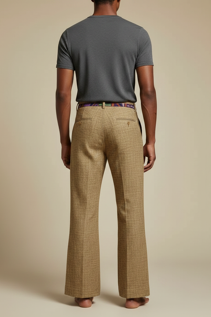 Pantalon Patte D'Éléphant Ethnique Imprimé Abstrait Homme Décontracté - Multicolore Lin - vue 2