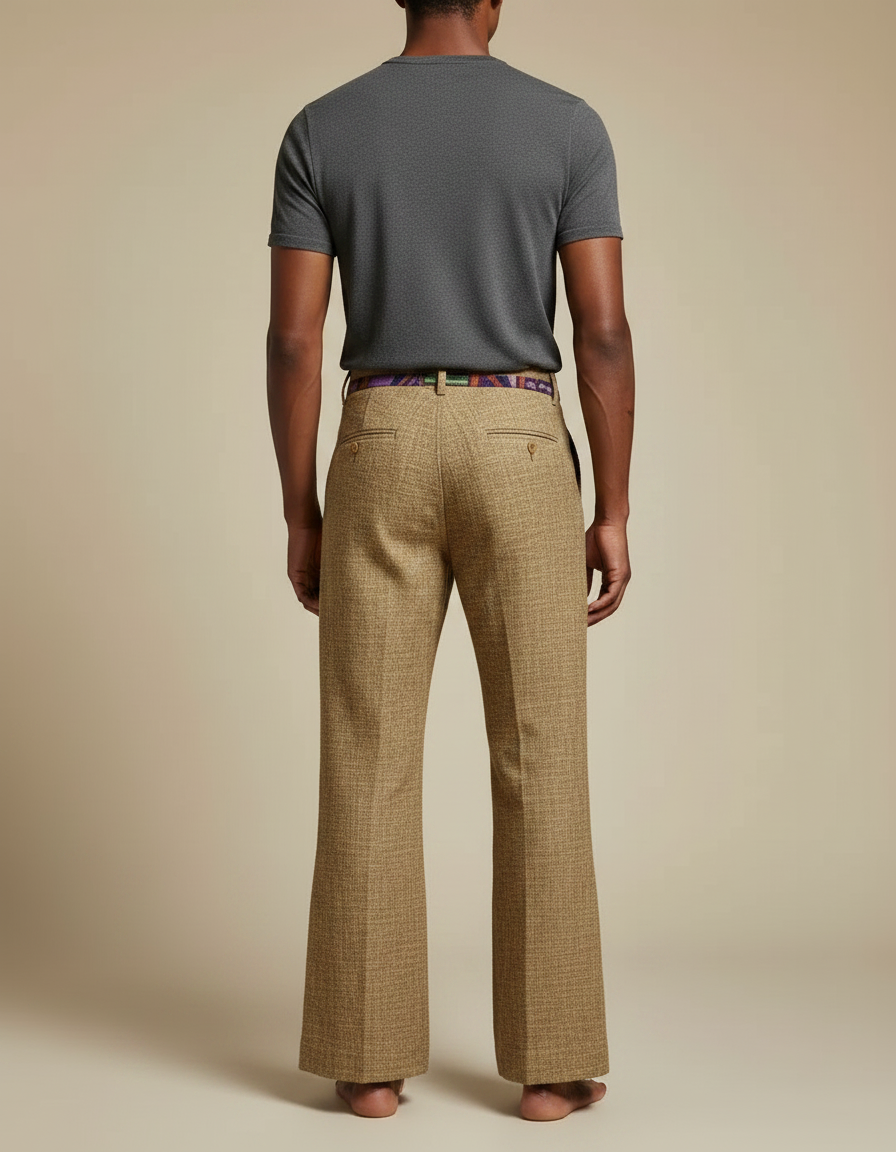 Pantalon Patte D'Éléphant Ethnique Imprimé Abstrait Homme Décontracté - Multicolore Lin - vue 2