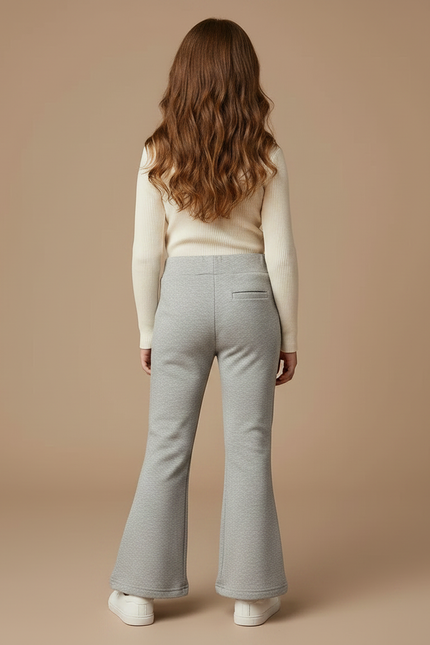 Pantalon Patte D'Éléphant Fille Gris Confortable Évasé - Molleton - vue 2