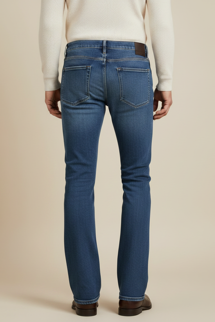 Pantalon Patte D'Éléphant Jean Bleu Évasé Confortable Homme - vue 2