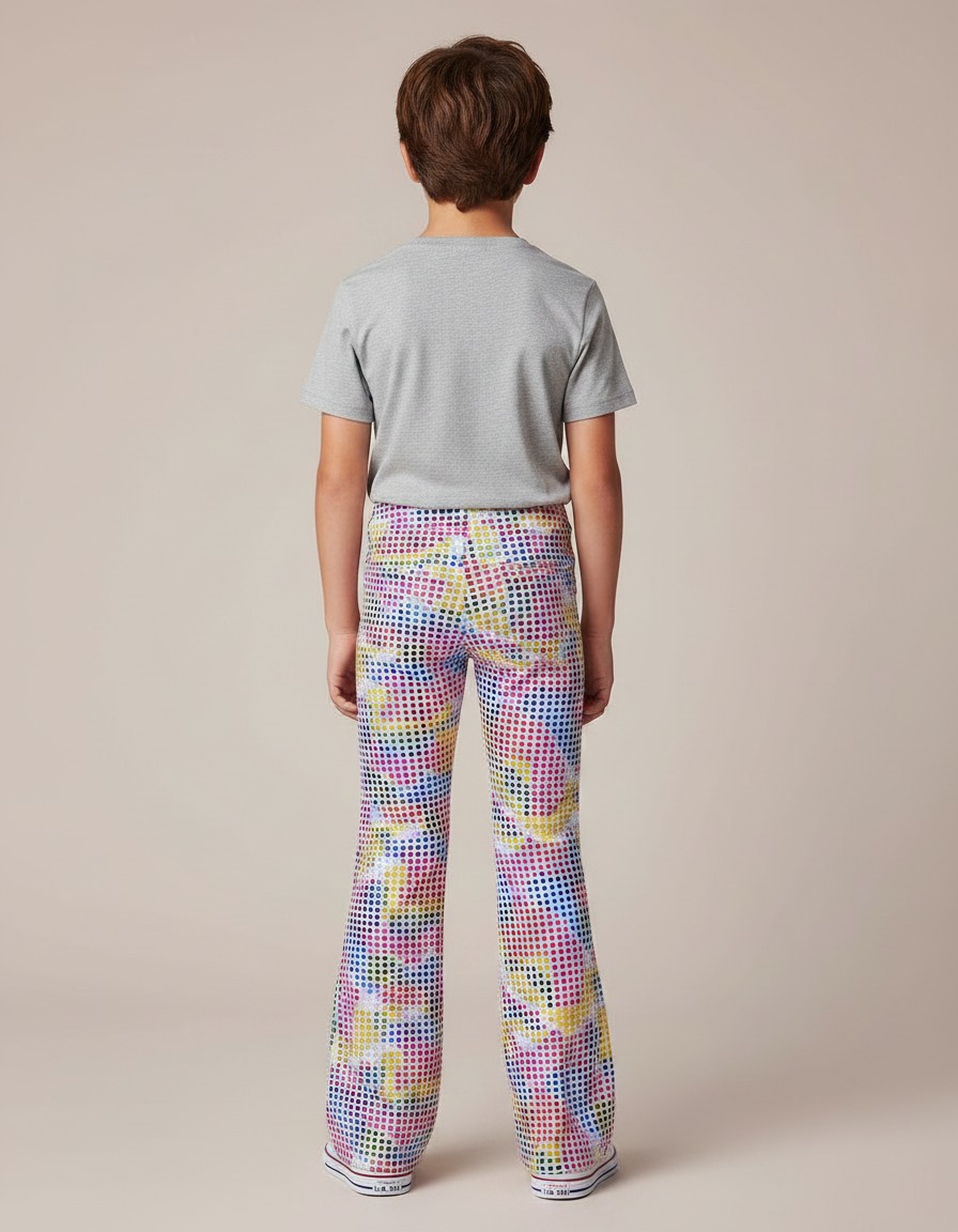Pantalon Patte D'Éléphant Disco Imprimé Multicolore Enfant - Polyester - vue 2