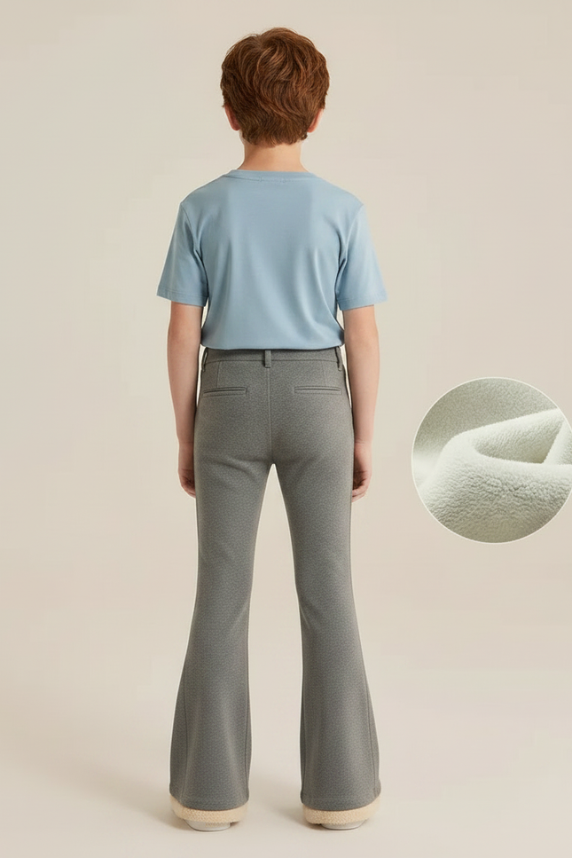 Pantalon Patte D'Éléphant Gris Doublé Polaire Confortable Enfant - Molleton - vue 2