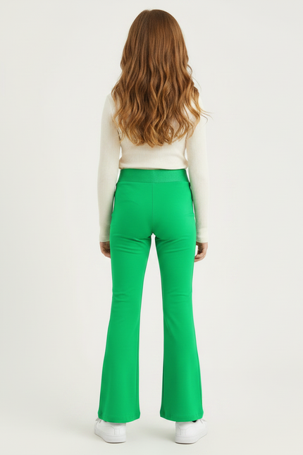 Pantalon Patte D'Éléphant Vert Émeraude Évasé Fille Confortable - Polyester - vue 2