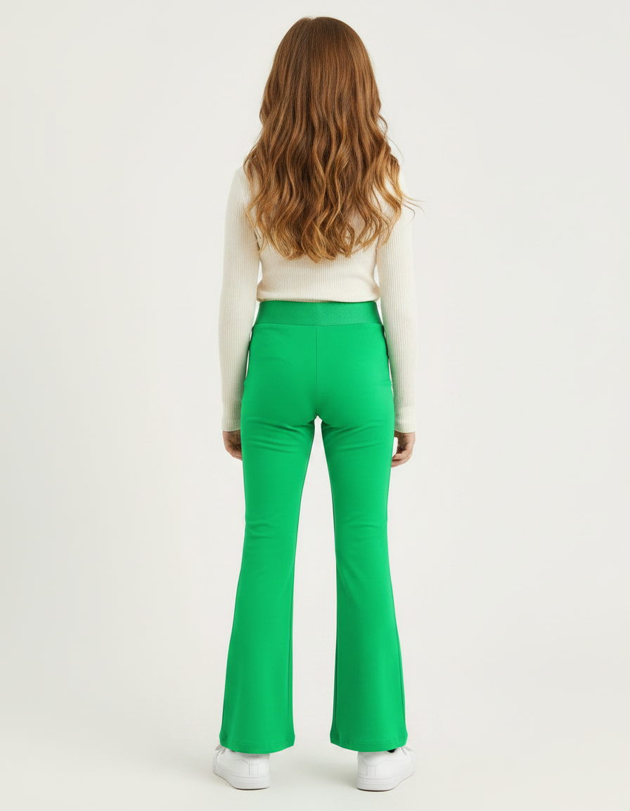 Pantalon Patte D'Éléphant Vert Émeraude Évasé Fille Confortable - Polyester - vue 2