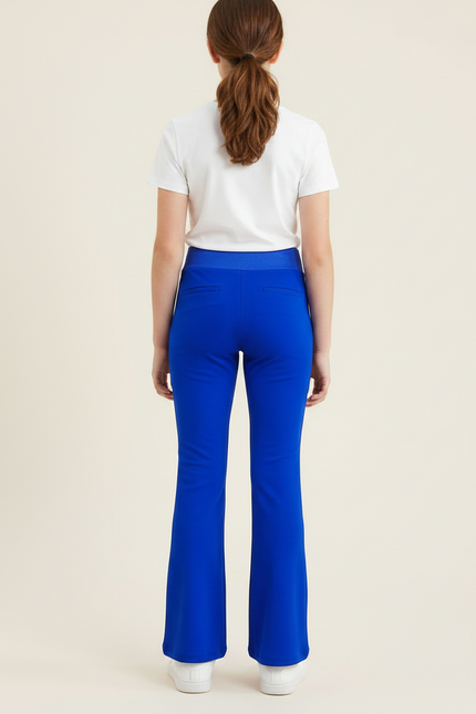 Pantalon Patte D'Éléphant Bleu Vif Élastique Évasé Fille - Polyester - vue 2