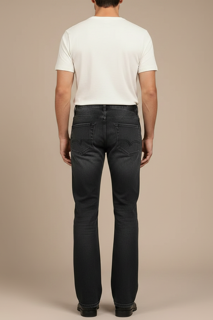 Pantalon Patte D'Éléphant Noir Denim Classique Confortable Homme - Jean - vue 2