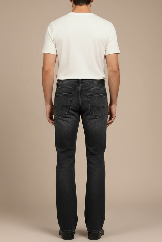 Pantalon Patte D'Éléphant Noir Denim Classique Confortable Homme - Jean - vue 2