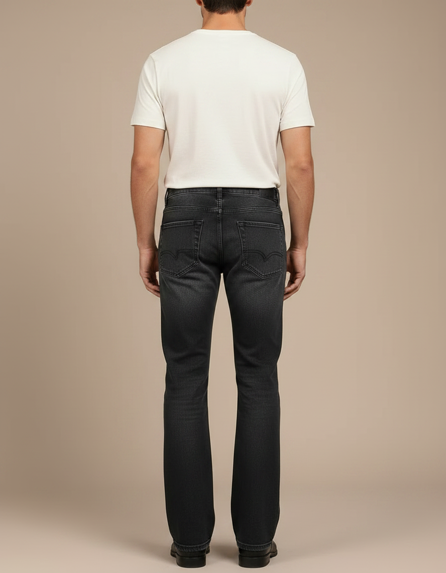 Pantalon Patte D'Éléphant Noir Denim Classique Confortable Homme - Jean - vue 2