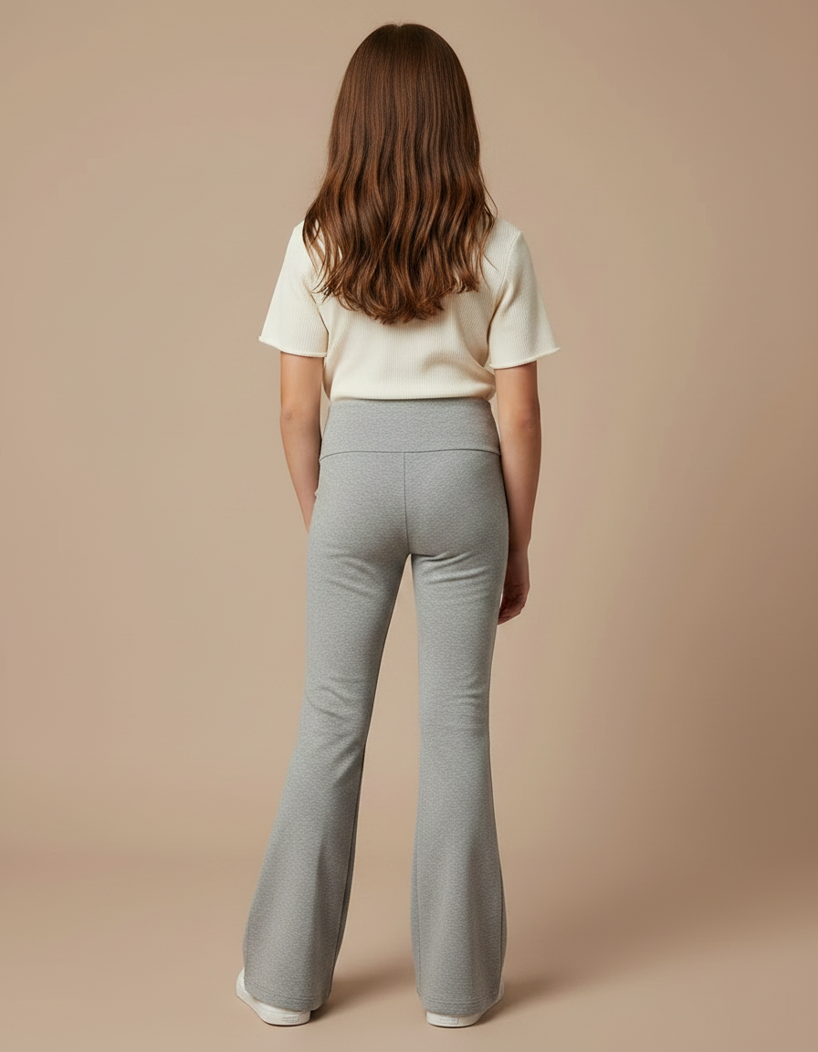 Pantalon Patte D'Éléphant Gris Confortable Évasé Enfant - Molleton - vue 2