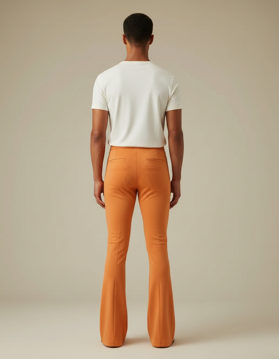 Ensemble Pantalon Patte D'éléphant - Orange Maille - vue 2