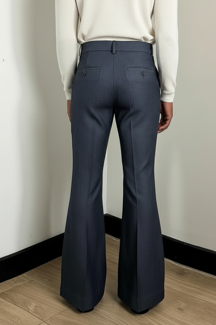 Pantalon Patte D'Éléphant Homme, Denim Bleu, Coupe Évasée, Vintage - Jean - vue 2