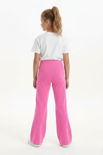 Pantalon Patte D'Éléphant Rose Fille Confortable Évasé Sport - Molleton - vue 2