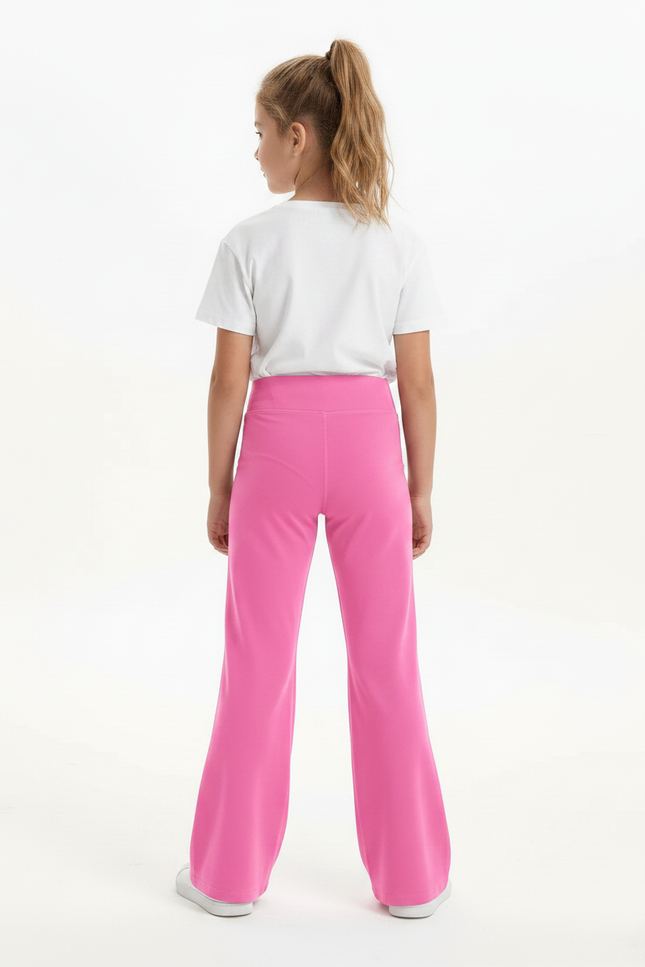 Pantalon Patte D'Éléphant Rose Fille Confortable Évasé Sport - Molleton - vue 2