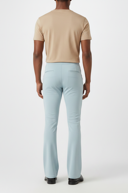 Pantalon Patte D'Éléphant Bleu Clair Évasé Ajusté Homme - Polyester - vue 2