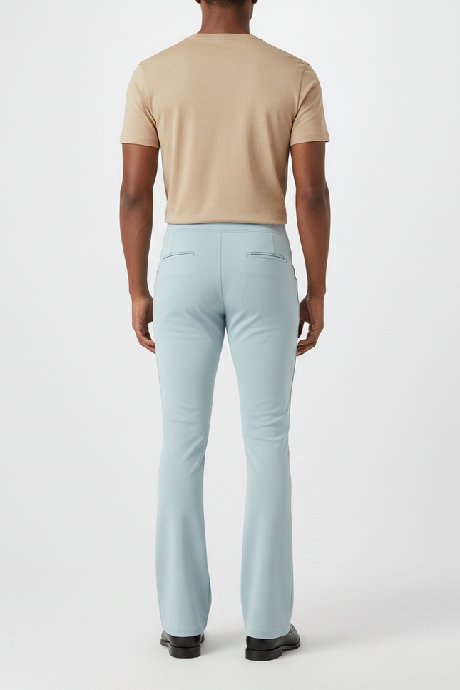 Pantalon Patte D'Éléphant Bleu Clair Évasé Ajusté Homme - Polyester - vue 2