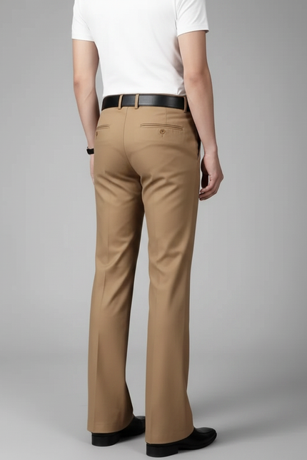 Pantalon Patte D'Éléphant Kaki Homme Business Évasé Élégant - Polyester - vue 2