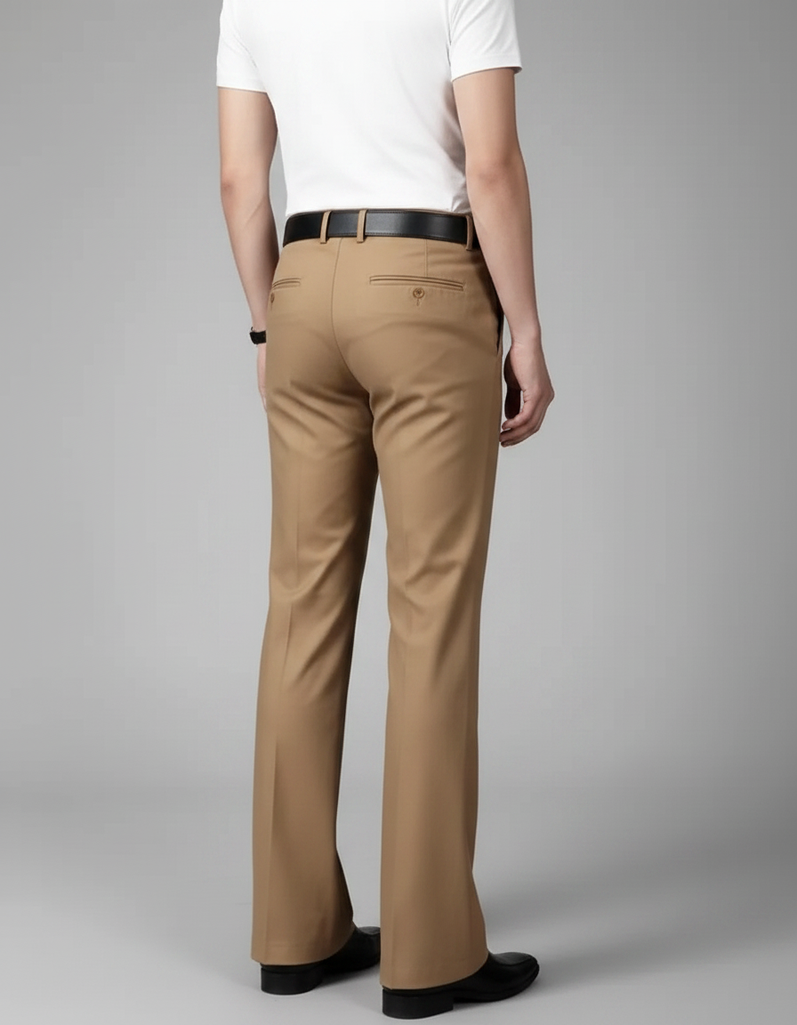 Pantalon Patte D'Éléphant Kaki Homme Business Évasé Élégant - Polyester - vue 2