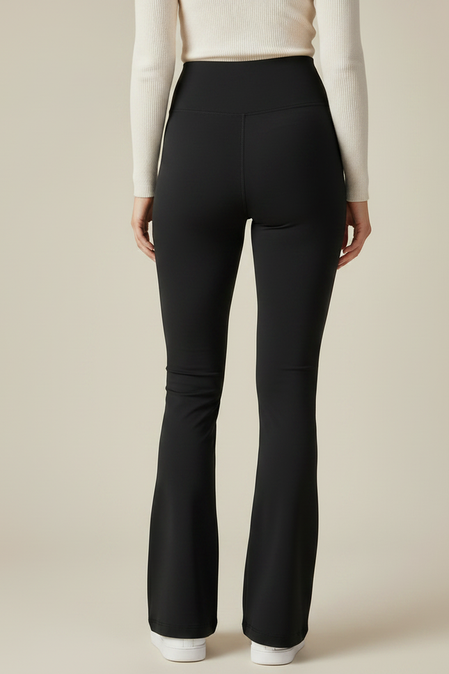 Pantalon Patte D'Éléphant Noir Taille Haute Confortable Yoga - Polyester - vue 2