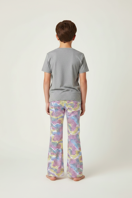 Pantalon Patte D'Éléphant Coloré Imprimé Pois Évasé Enfant - Multicolore Polyester - vue 2