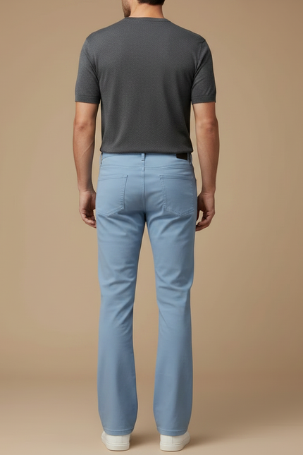 Pantalon Patte D'Éléphant Homme Bleu Ciel Décontracté Classique - Gabardine - vue 2