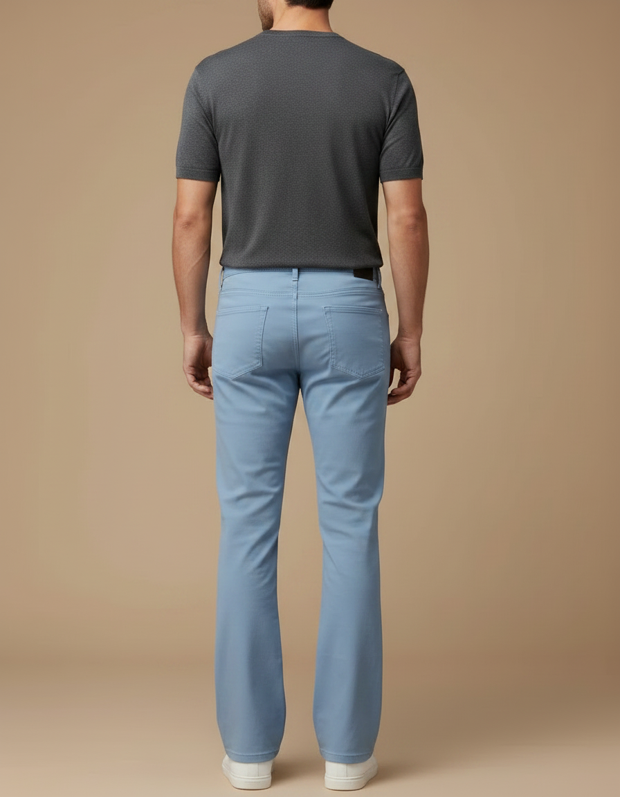 Pantalon Patte D'Éléphant Homme Bleu Ciel Décontracté Classique - Gabardine - vue 2