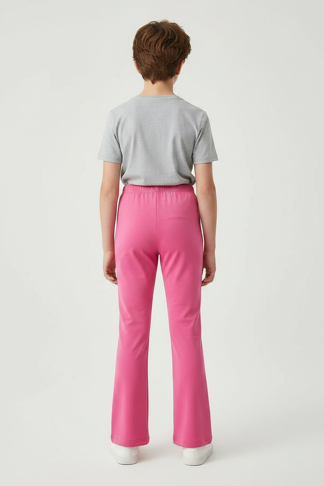 Pantalon Patte D'Éléphant Rose Évasé Imprimé Nœud Fille - Polyester - vue 2
