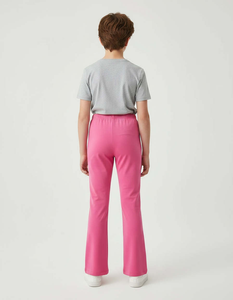 Pantalon Patte D'Éléphant Rose Évasé Imprimé Nœud Fille - Polyester - vue 2