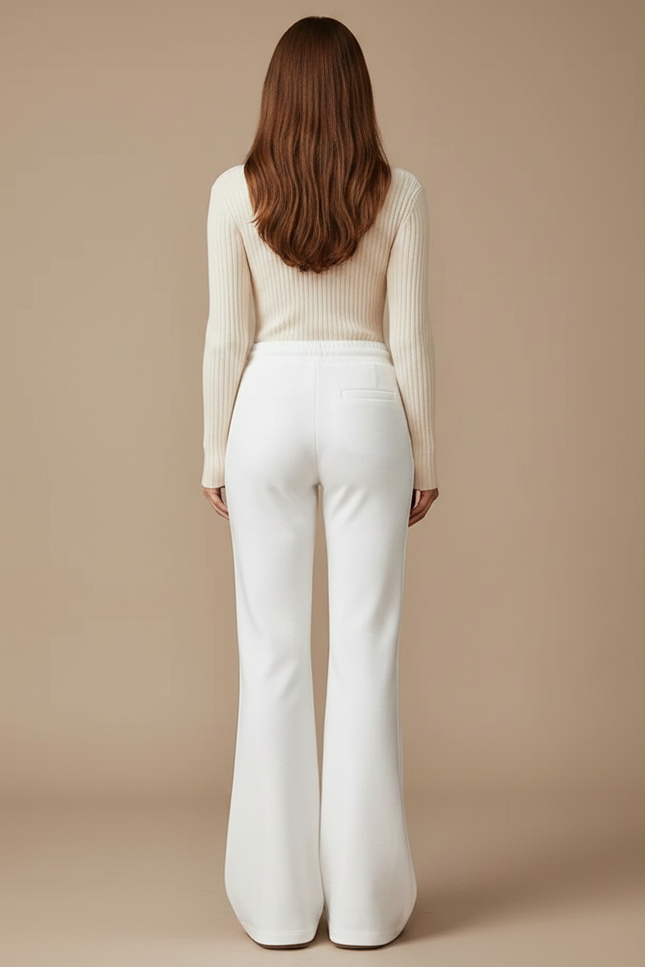Pantalon Patte D'éléphant Femme Blanc - Molleton - vue 2