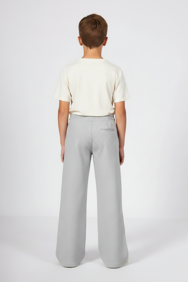 Pantalon Patte D'Éléphant Gris Molletonné Ample Décontracté Enfant - vue 2